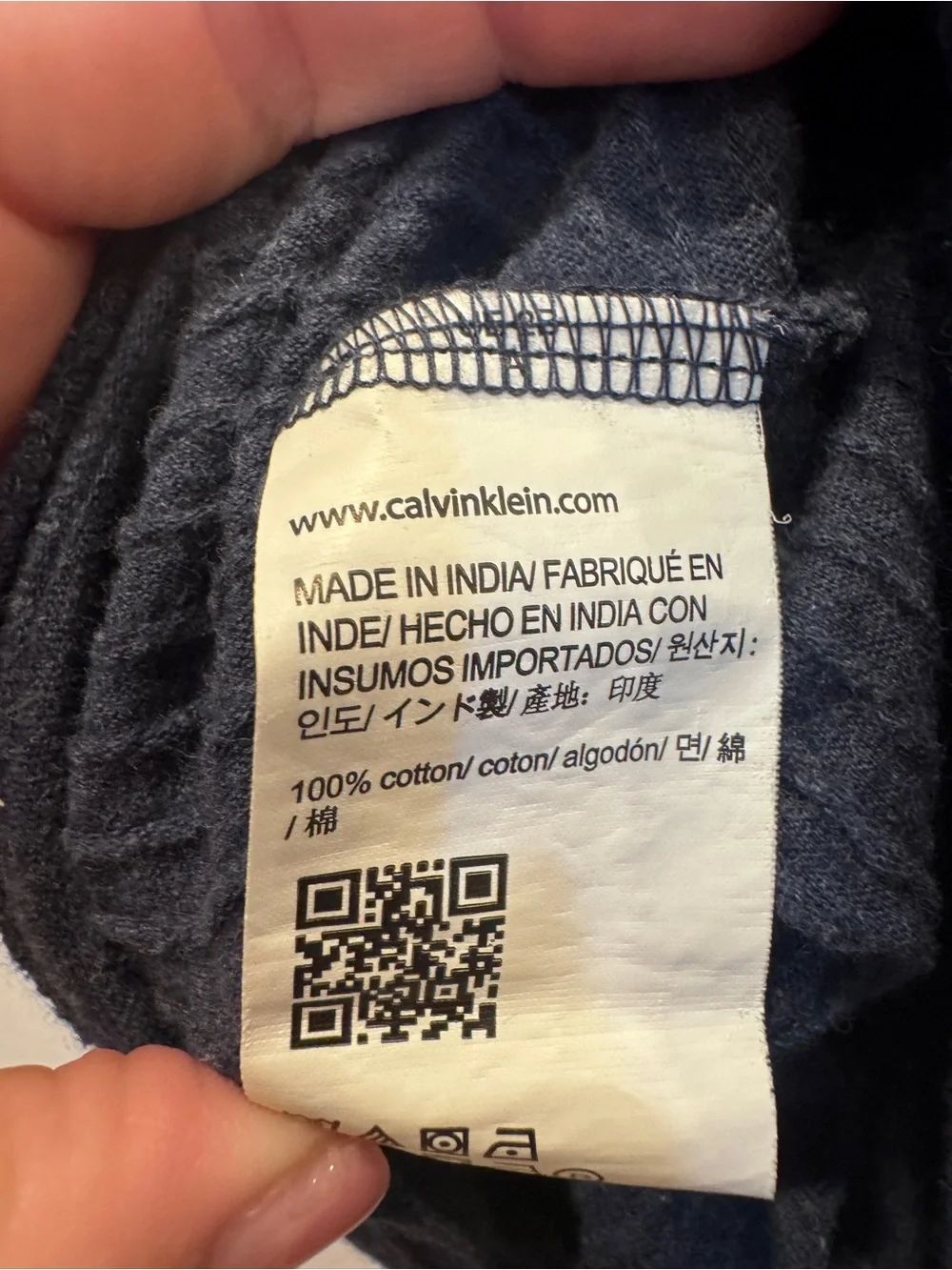 Calvin Klein Men's Indigo Heather Half-Zip Pullover Medium 100% Cotton